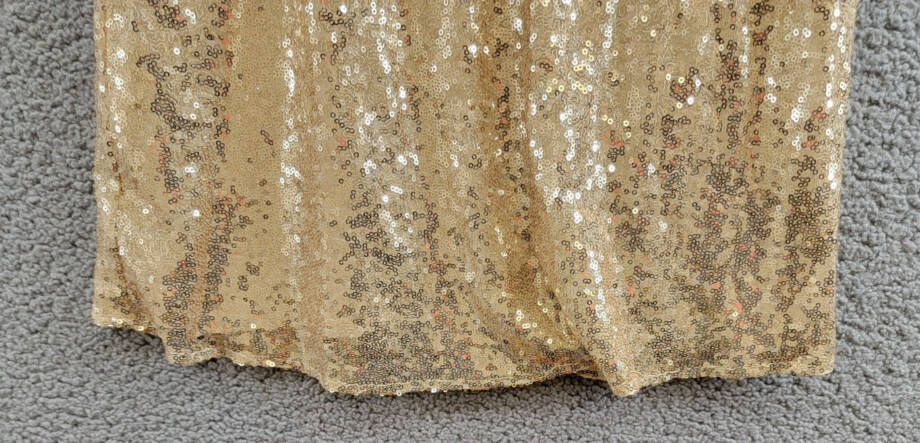 With Jules Sleeveless Sequin Swing Dress Big Girls M Gold Straight Neck Pullover