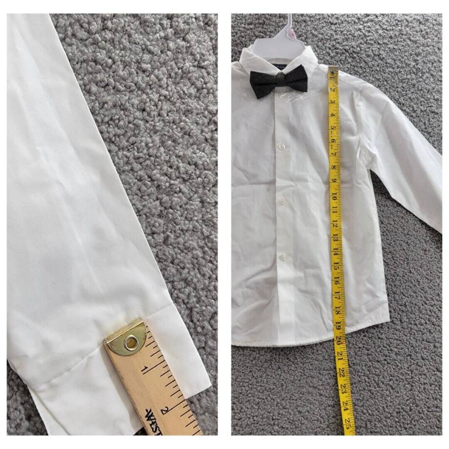 Nautica Shirt,Vest,Pants and Bow-Tie Set Little Boys 7 White/Dark Red/Gray