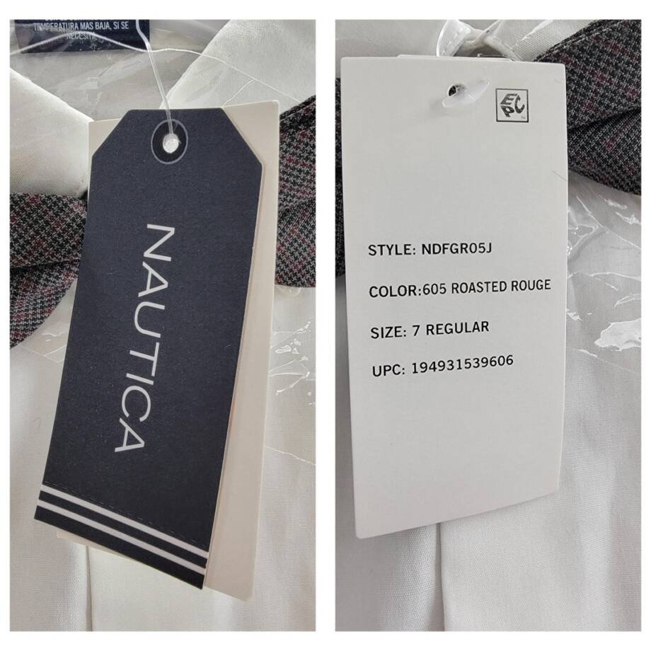 Nautica Shirt,Vest,Pants and Bow-Tie Set Little Boys 7 White/Dark Red/Gray