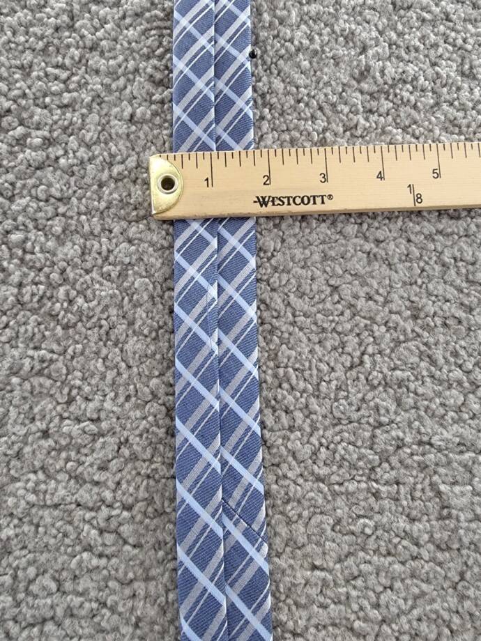 Calvin Klein Plaid Tie Men's Light Blue/Silver Silk Blend Adjustable