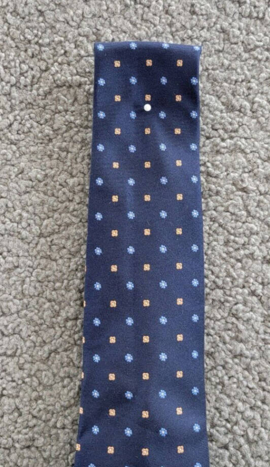 Tommy Hilfiger Silk Blend Classic Floral Neat Tie Men's Navy Adjustable~