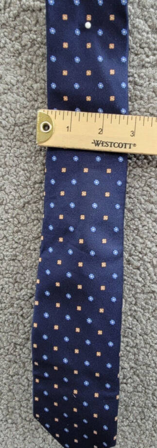Tommy Hilfiger Silk Blend Classic Floral Neat Tie Men's Navy Adjustable~