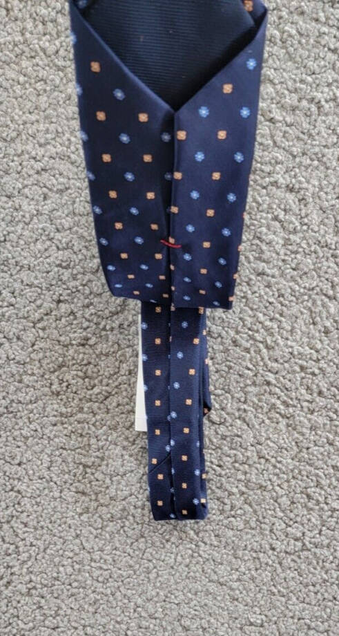 Tommy Hilfiger Silk Blend Classic Floral Neat Tie Men's Navy Adjustable~