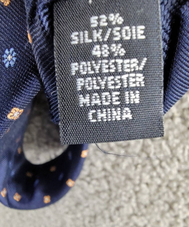 Tommy Hilfiger Silk Blend Classic Floral Neat Tie Men's Navy Adjustable~