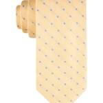 Tommy Hilfiger Silk-Linen Blend Dot Tie Men's Yellow Adjustable~