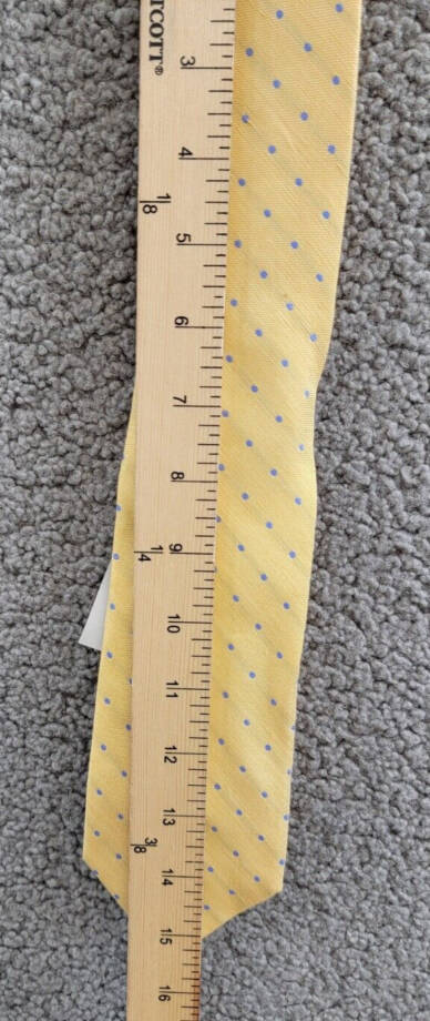 Tommy Hilfiger Silk-Linen Blend Dot Tie Men's Yellow Adjustable~