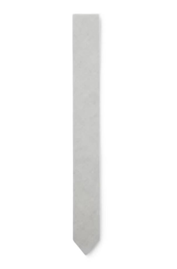 HUGO Linen Blend Jacquard-woven Tie Men's One Size Gray Adjustable