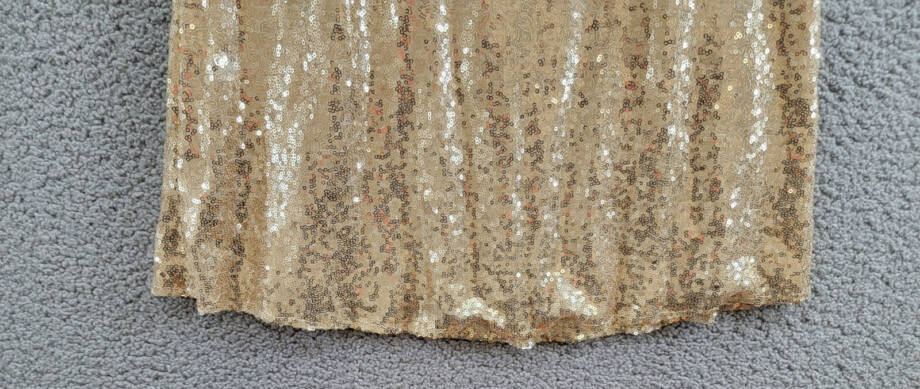 With Jules Sleeveless Sequin Swing Dress Big Girls M Gold Straight Neck Pullover