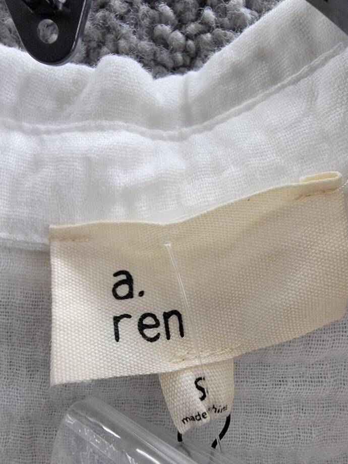 a. ren Woven Gauze Button Up Sleeveless Top Women's S Off White Patch Pocket
