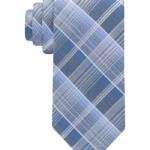Calvin Klein Silk Blend Ombre Plaid Tie Men's One Size Blue Multi Adjustable