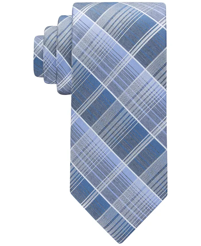 Calvin Klein Silk Blend Ombre Plaid Tie Men's One Size Blue Multi Adjustable