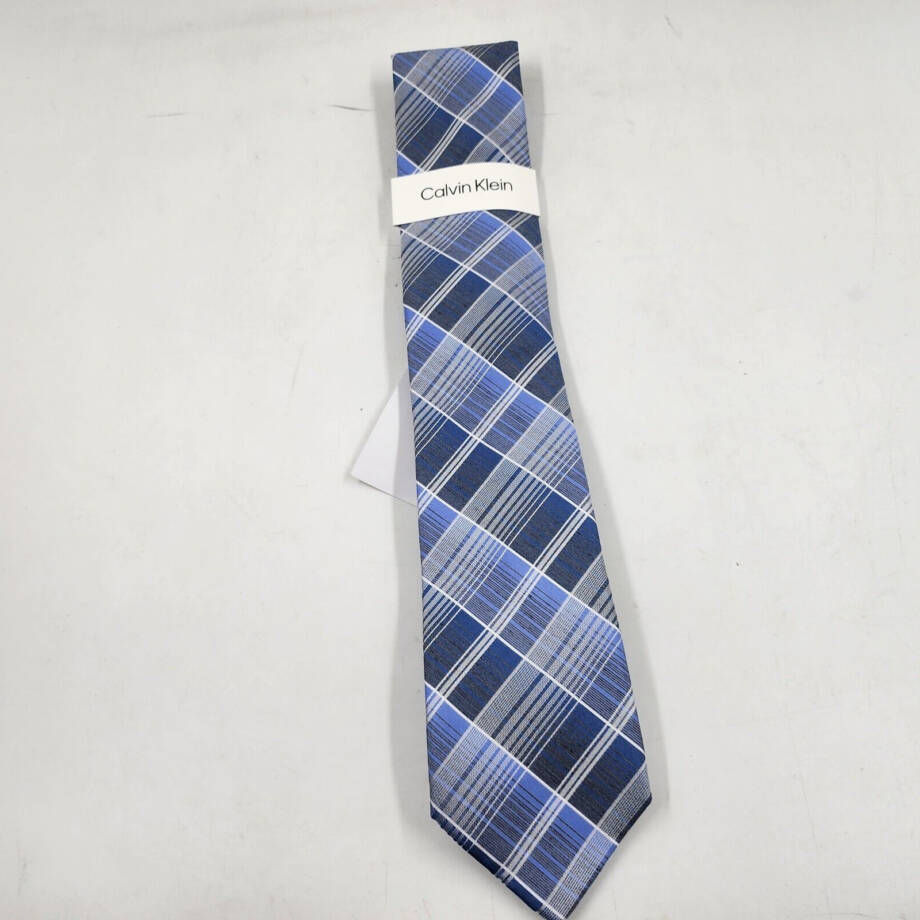 Calvin Klein Silk Blend Ombre Plaid Tie Men's One Size Blue Multi Adjustable