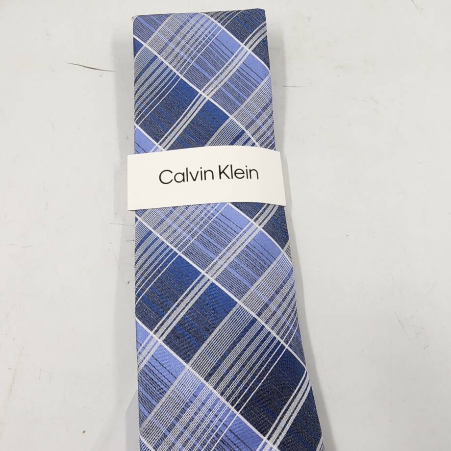 Calvin Klein Silk Blend Ombre Plaid Tie Men's One Size Blue Multi Adjustable