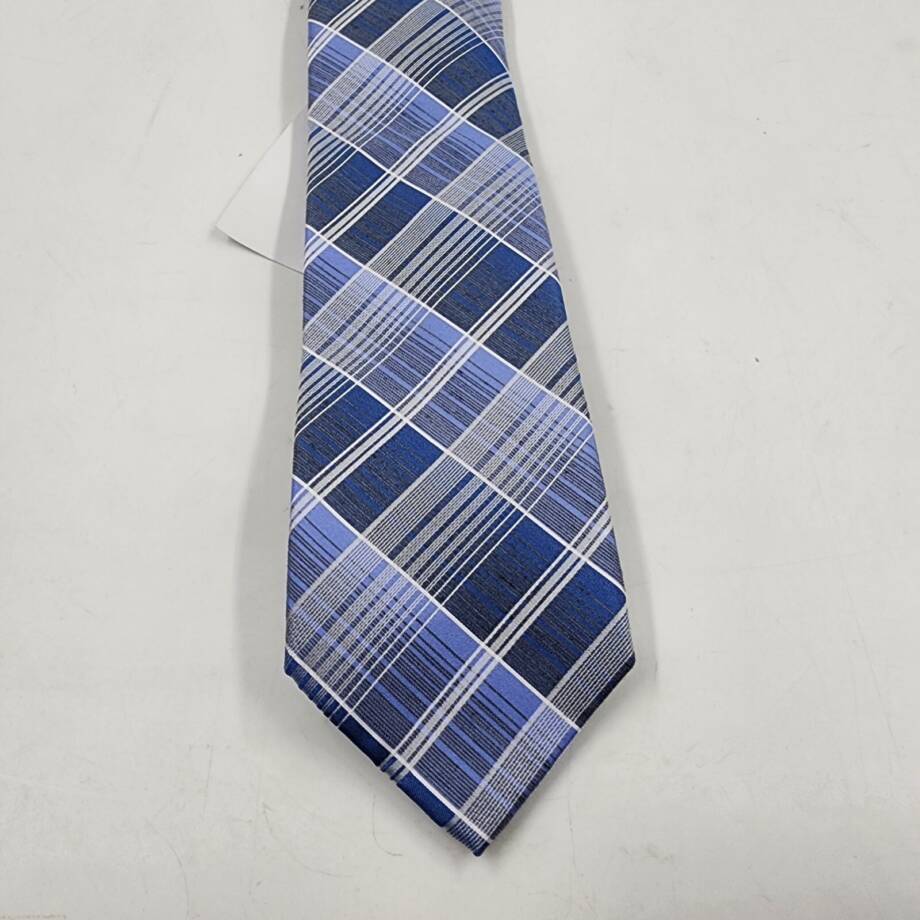 Calvin Klein Silk Blend Ombre Plaid Tie Men's One Size Blue Multi Adjustable