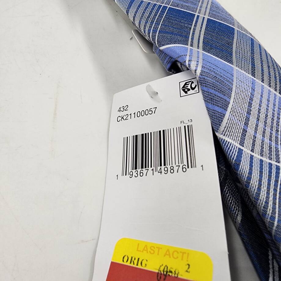 Calvin Klein Silk Blend Ombre Plaid Tie Men's One Size Blue Multi Adjustable