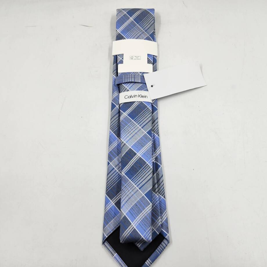 Calvin Klein Silk Blend Ombre Plaid Tie Men's One Size Blue Multi Adjustable