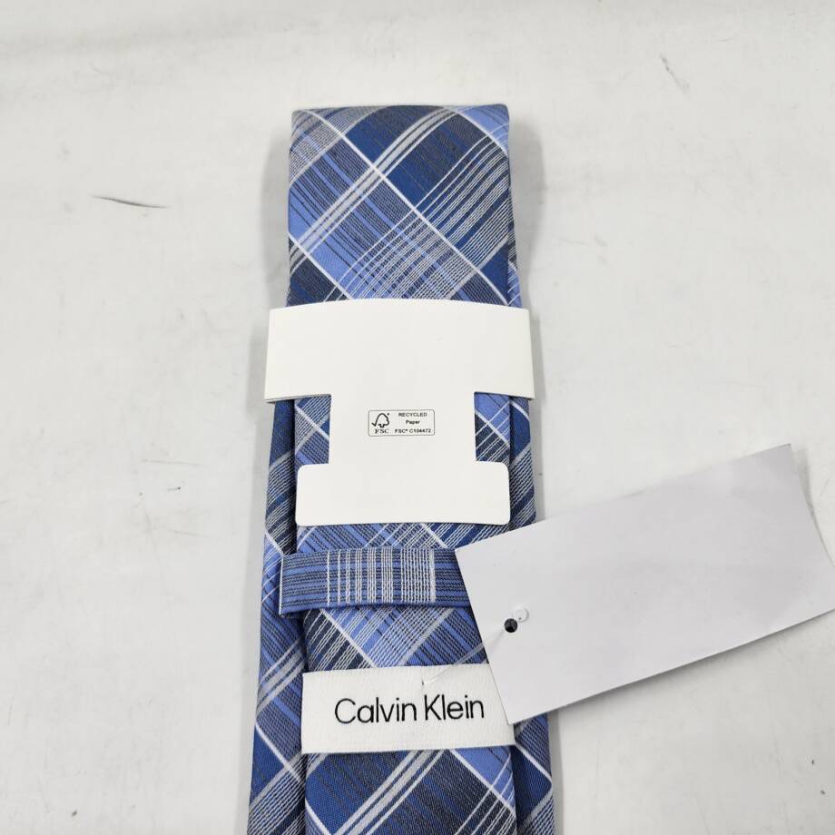 Calvin Klein Silk Blend Ombre Plaid Tie Men's One Size Blue Multi Adjustable