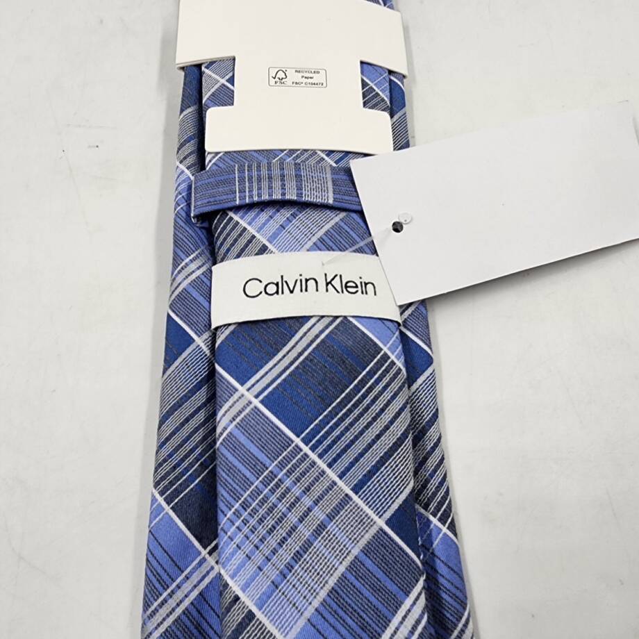 Calvin Klein Silk Blend Ombre Plaid Tie Men's One Size Blue Multi Adjustable