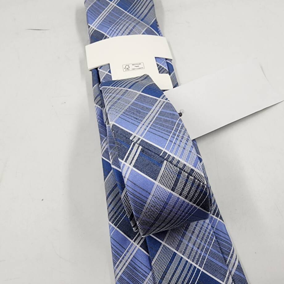Calvin Klein Silk Blend Ombre Plaid Tie Men's One Size Blue Multi Adjustable