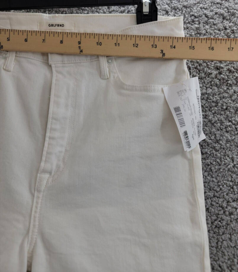 GRLFRND Karolina High Rise Skinny Jeans Women's White Sky Zip/Button Closure 28