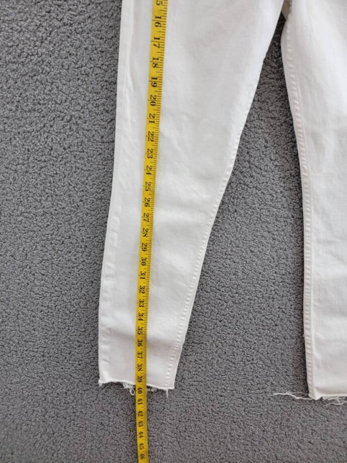 GRLFRND Karolina High Rise Skinny Jeans Women's White Sky Zip/Button Closure 28