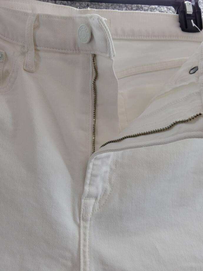 GRLFRND Karolina High Rise Skinny Jeans Women's White Sky Zip/Button Closure 28