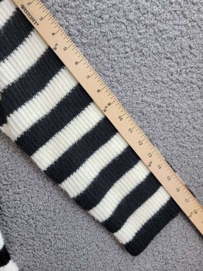 Sage The Label Quarter Zip Striped Sweater Women's XS Black/White Long Sleeve