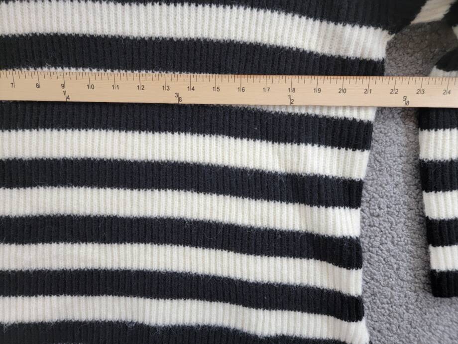 Sage The Label Quarter Zip Striped Sweater Women's XS Black/White Long Sleeve