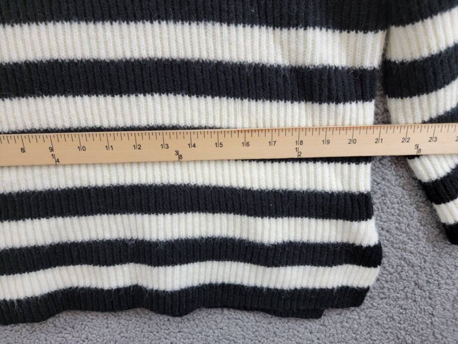 Sage The Label Quarter Zip Striped Sweater Women's XS Black/White Long Sleeve