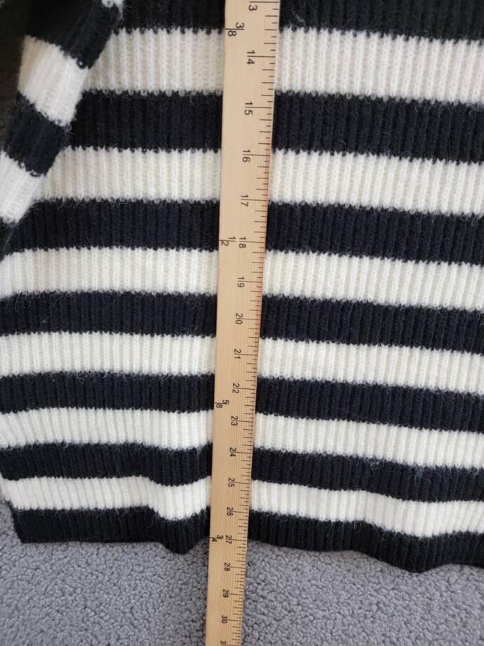Sage The Label Quarter Zip Striped Sweater Women's XS Black/White Long Sleeve
