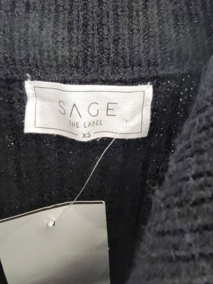 Sage The Label Quarter Zip Striped Sweater Women's XS Black/White Long Sleeve