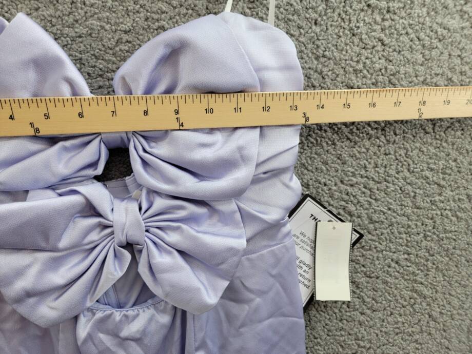 B Darlin Satin Bow-Front Strapless Mini Dress Juniors' 11/12 Lilac Zip Closure
