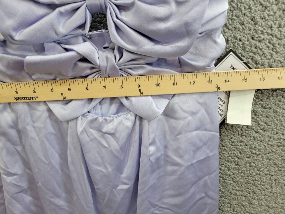B Darlin Satin Bow-Front Strapless Mini Dress Juniors' 11/12 Lilac Zip Closure
