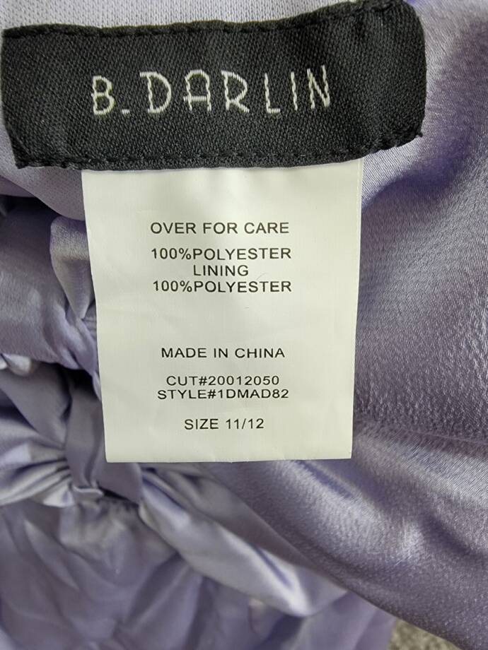 B Darlin Satin Bow-Front Strapless Mini Dress Juniors' 11/12 Lilac Zip Closure