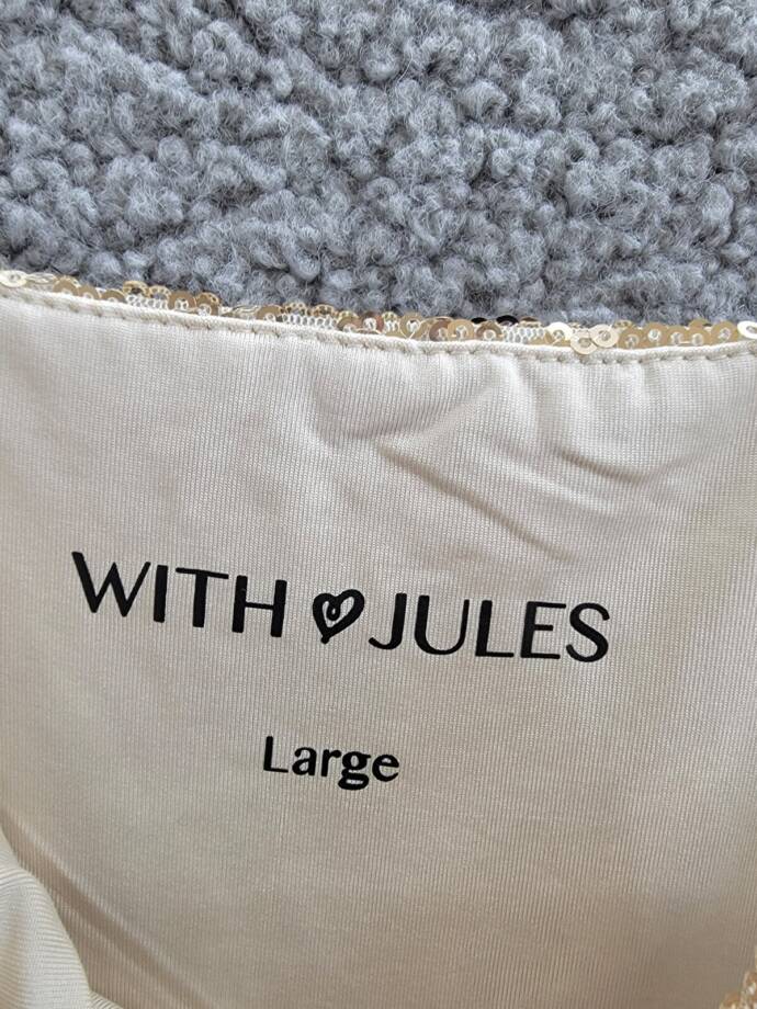 With Jules Sleeveless Sequin Bodycon Dress Big Girls L Gold Round Neck Pullover