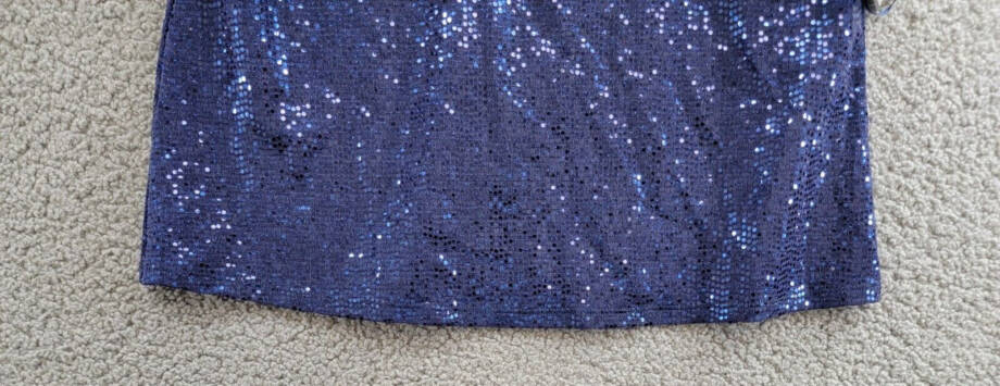 MSK Petite Sequin Sleeveless Round-Neck Keyhole Top Women's MP Blue Pullover