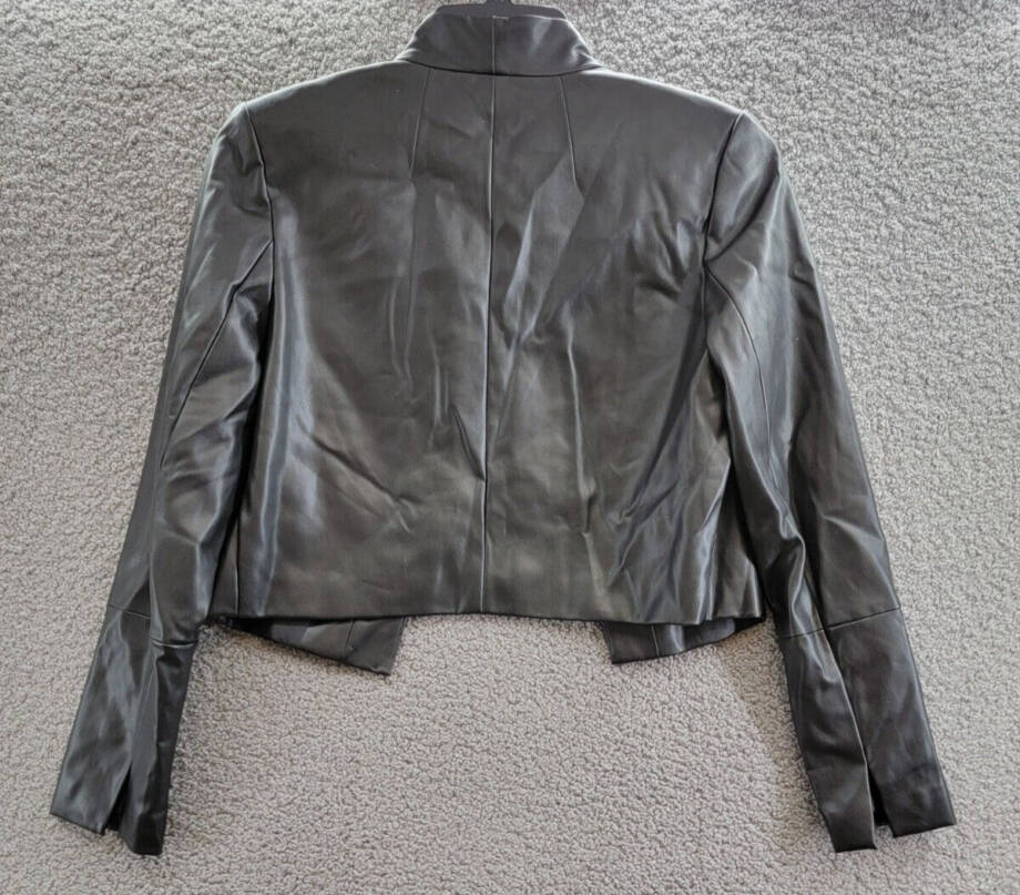 Calvin Klein Open Front Jacket Women's Large Black Solid Long Sleeve