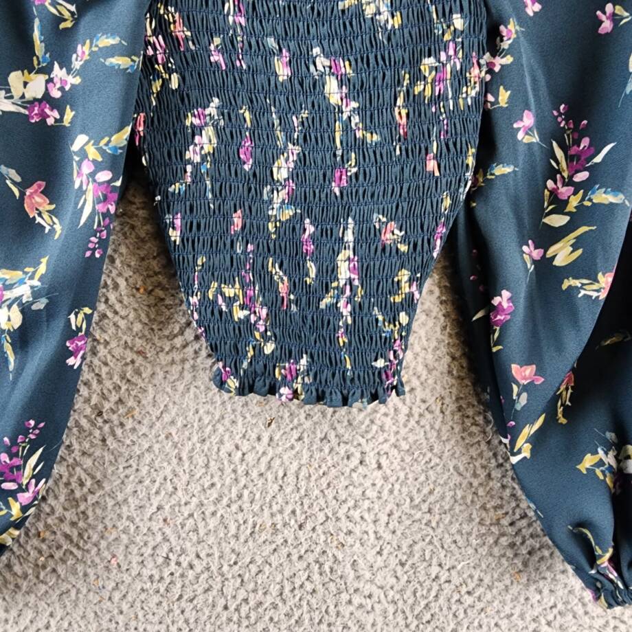 AQUA Floral Print Top Girls XXS 4/5 Dark Green Multi Long Sleeve Pullover