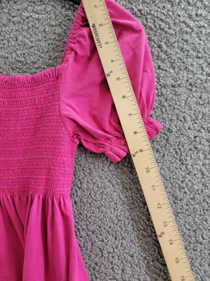 Polo Ralph Lauren Smocked Jersey Dress Big Girls M (8-10) Pink Square Neck S/S