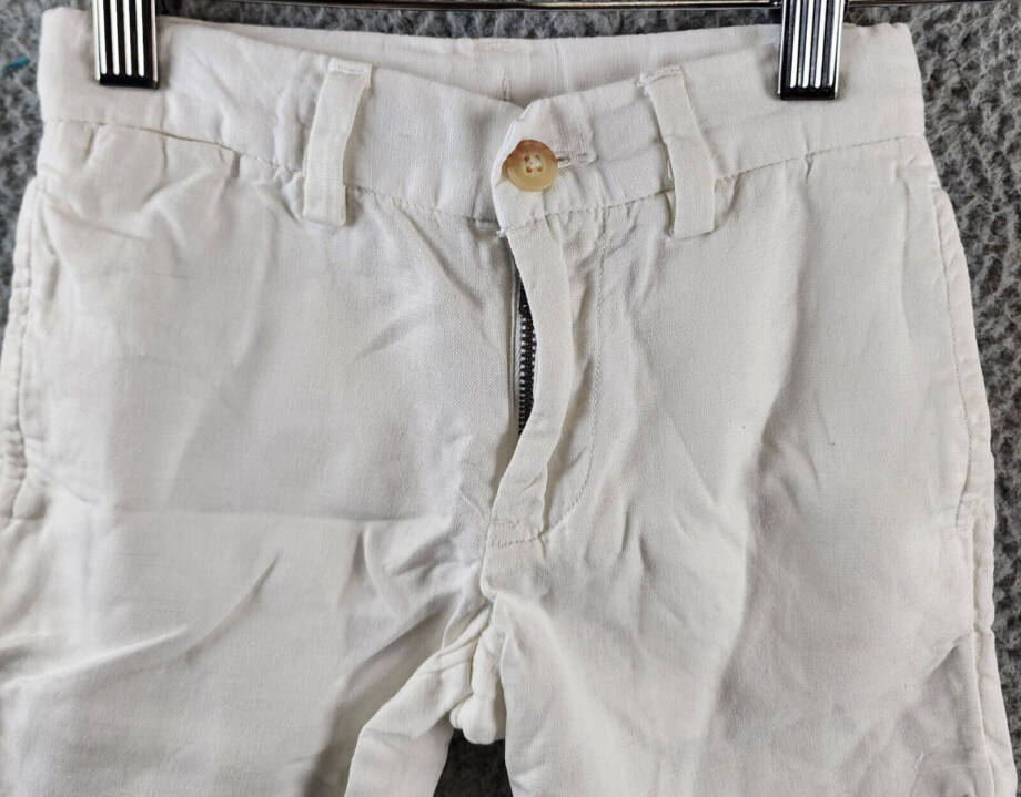 Polo Ralph Lauren Straight Fit Linen Blend Shorts Boys 4 Deckwash White Pockets