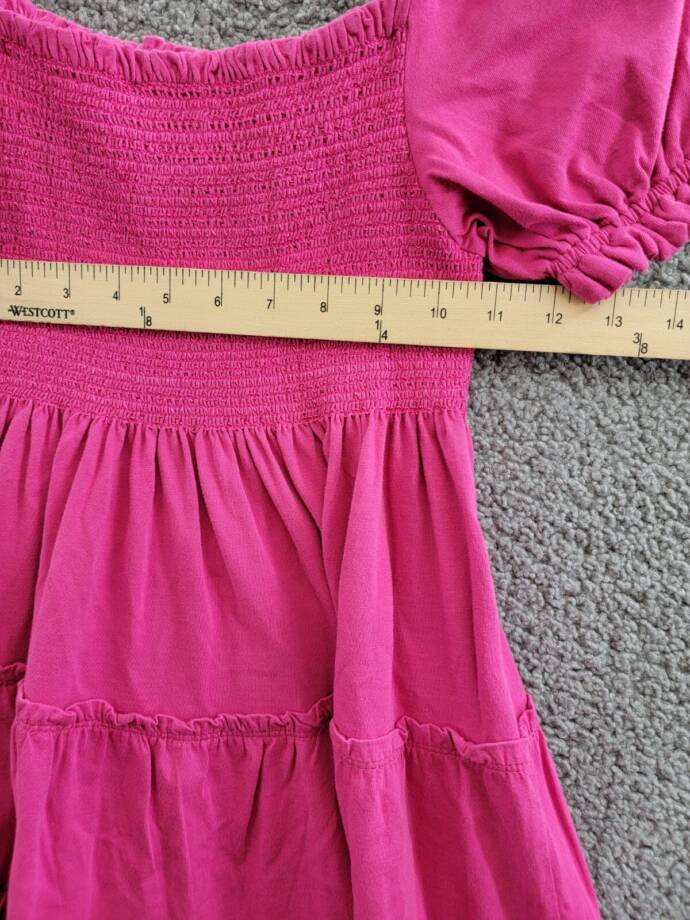 Polo Ralph Lauren Smocked Jersey Dress Big Girls M (8-10) Pink Square Neck S/S