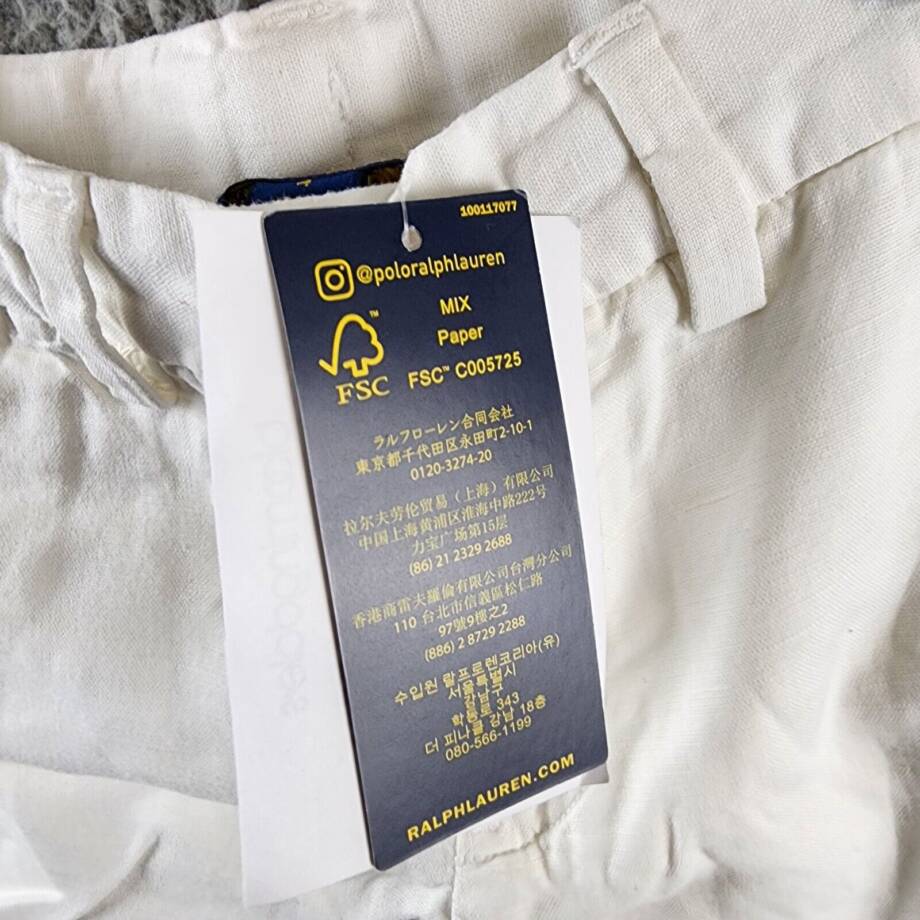 Polo Ralph Lauren Straight Fit Linen Blend Shorts Boys 4 Deckwash White Pockets