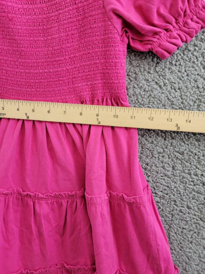 Polo Ralph Lauren Smocked Jersey Dress Big Girls M (8-10) Pink Square Neck S/S