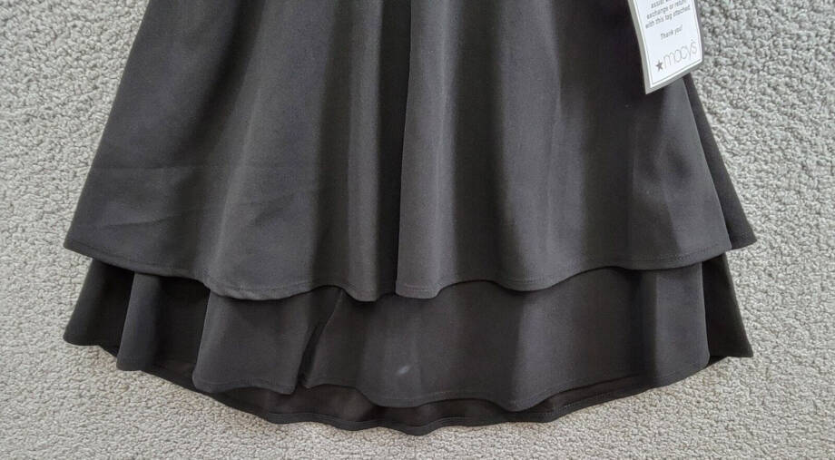 B. Darlin Lace-Back Fit & Flare Dress Juniors 9/10 Black/Gold Cutout Racerback