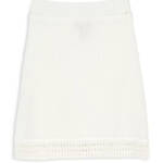 AQUA Crochet Skirt Girls' S 7/8 White Elasticized Waistband A-line Silhouette