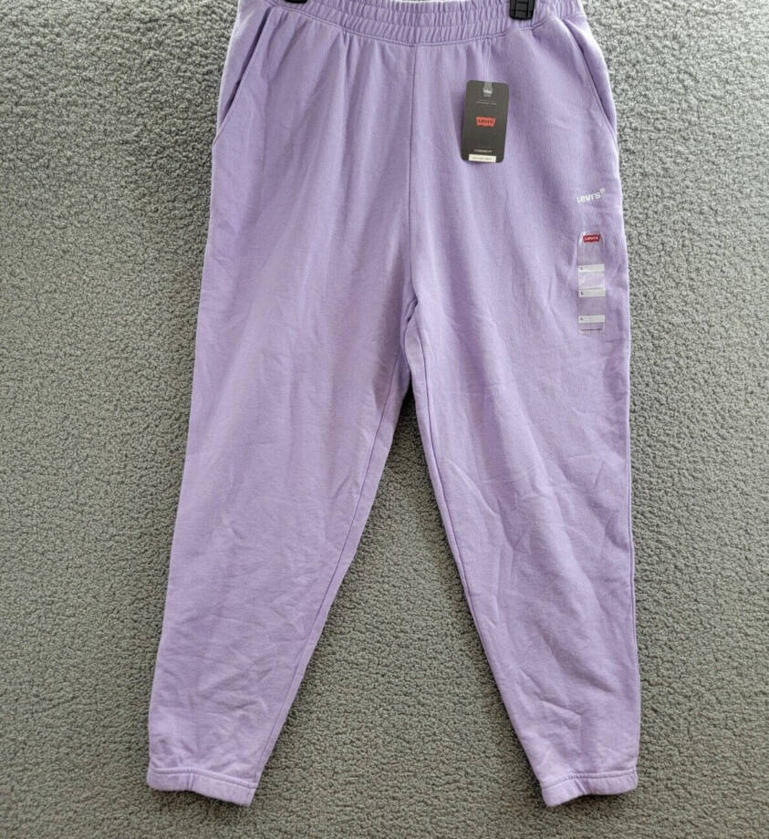 Levi's Everyday Sweatpants Women's L Purple Rose Tapered Elastic Waist Pull On