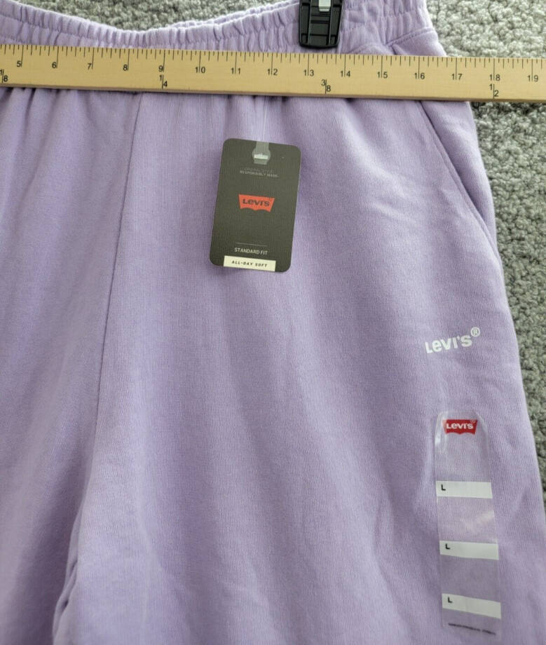 Levi's Everyday Sweatpants Women's L Purple Rose Tapered Elastic Waist Pull On