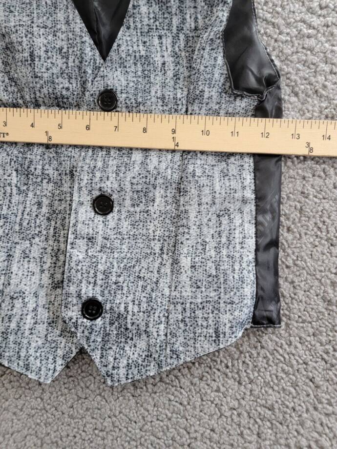 Suitmeister 20's Gangster Vest Boys M 8-10Y Grey Button Front Closure Sleeveless