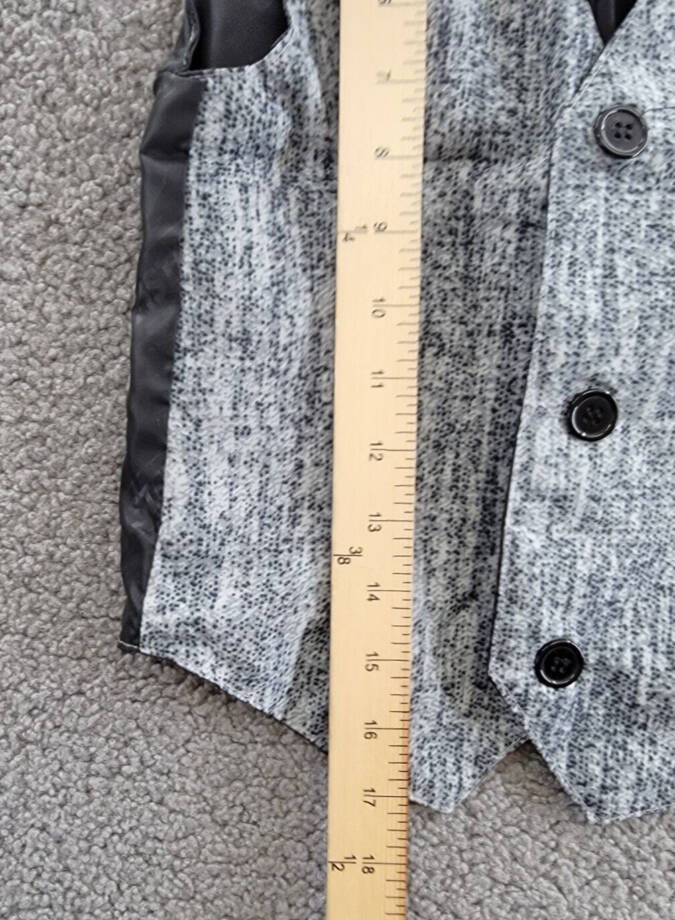 Suitmeister 20's Gangster Vest Boys M 8-10Y Grey Button Front Closure Sleeveless