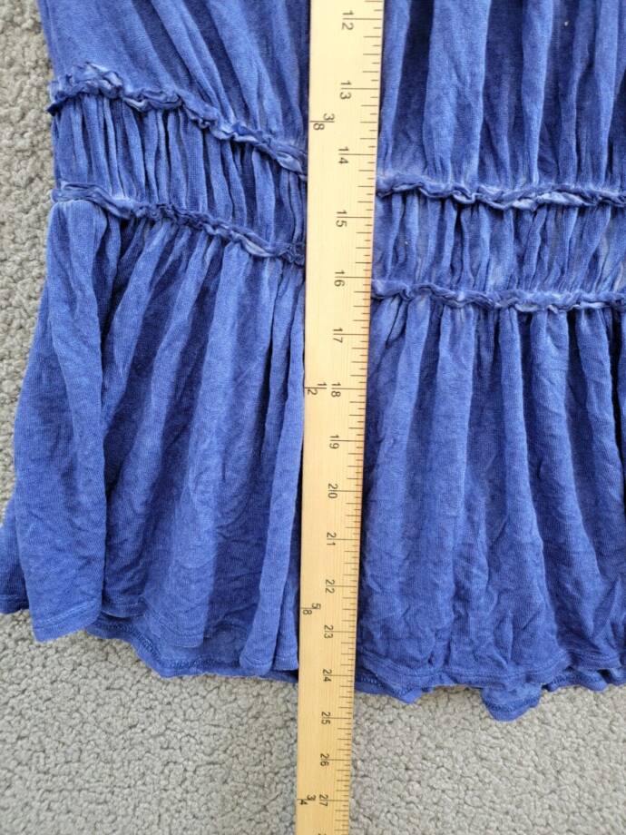 William Rast Bentley Sleeveless Knit Top Juniors XL Blue Halter Neck Hook & Eye